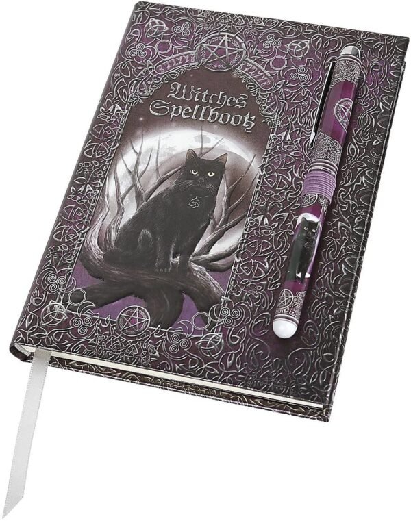Wiccan Collection~Witches Spell Book with Pen Journal 18cm Purple