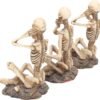 Dark Collection~AL50292 See No, Hear No, Speak No Skeletons Figurine , Ivory