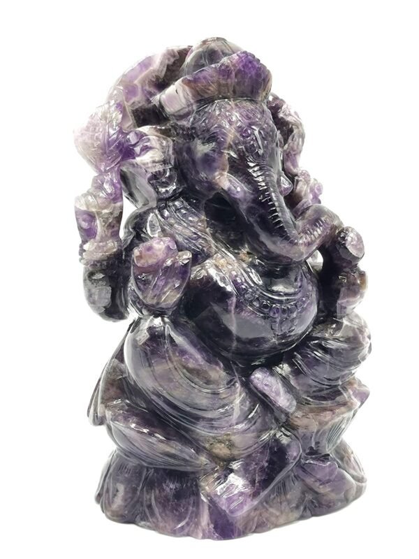 Magicun  Collection~Amethyst Handmade Carving of Ganesh - Lord Ganesha Idol | Sculpture | Murti in Crystals and Gemstones - Reiki/Chakra/Healing - 7 inches and 1.9kg (4.2 lb)