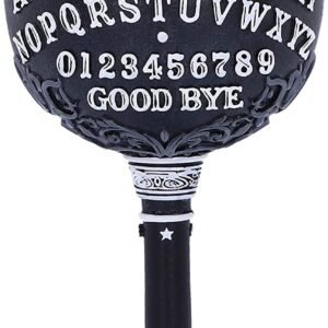 Wiccan Collection~B5141R0 Black and White Spirit Board Goblet Glass, Resin w/stainless steel insert, 18cm