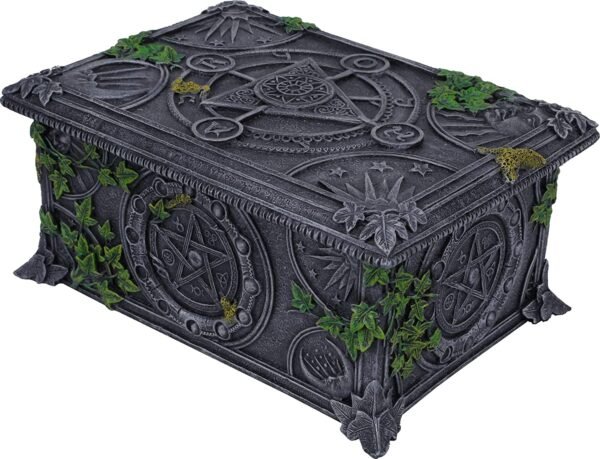 Wiccan Collection~Wiccan Pentagram Tarot Box 11cm Black
