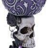 Magicun N.Giftware~Deaths Desire Twin Skull Heart Set of Two Goblets, 18.5cm, Purple