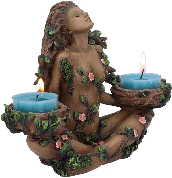 Light Collection~Balance of Nature Female Tree Spirit Tealight Candle Holder, Brown, 19cm