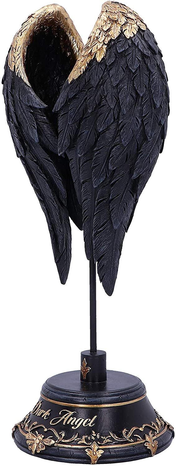 Magicun N.Giftware~Dark Angel Gothic Fallen FAE Wing Sculpture Figurine, 26cm, Black