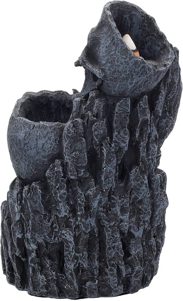 Magicun N.Giftware~Skull Backflow Tower Incense Burner 17.5cm Black, Resin