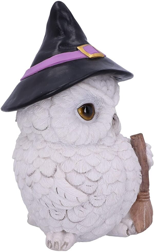 Wiccan Collection~Snowy Magic Witch Owl Familiar Figurine, White, 18cm
