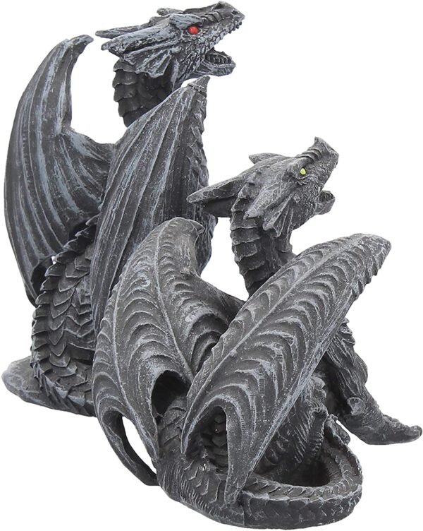 Fantasy Collection~ Dark Fury Set of 2 10cm Dragon Figurines, Black, One Size