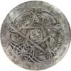 Magicun Altar-Dryad Design Large Moon Pentacle Plaque Silver Finish