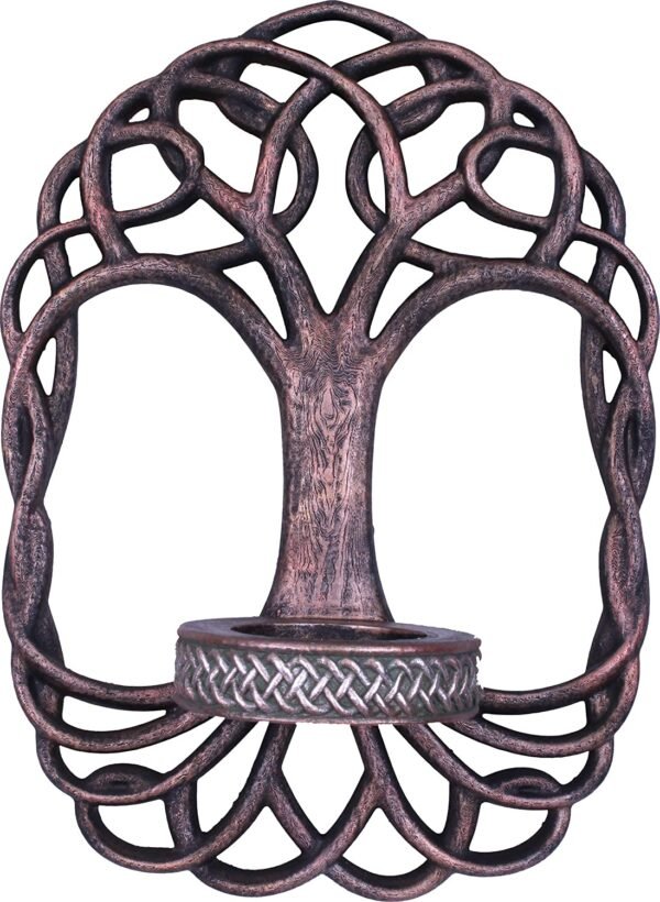 Wiccan Collection~D2415G6 Tree of Life Candle Candle Holder 23cm Bronze