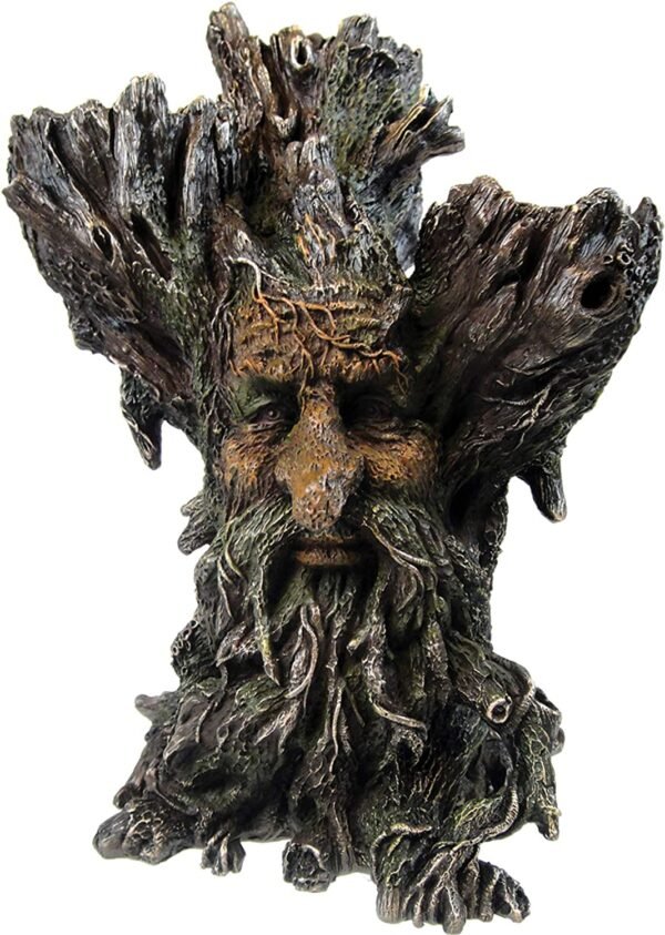 Light Collection~Green Man Tri Tealight Holder 25cm Brown