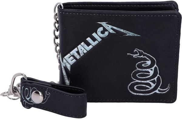 Band Merchandise~ Officially Licensed Metallica Black Album Wallet with Chain, 11cm