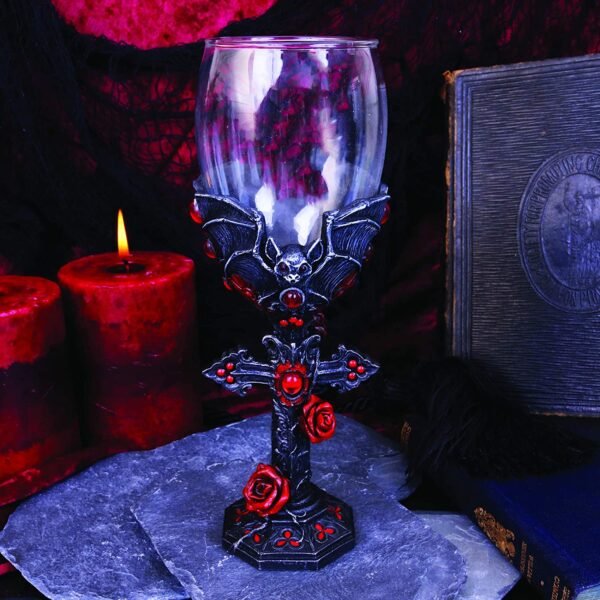 Dark Collection~B4479N9 Carpe Noctem Goblet 20cm, Resin w. Stainless Steel
