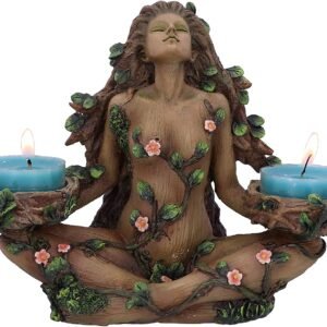 Light Collection~Balance of Nature Female Tree Spirit Tealight Candle Holder, Brown, 19cm