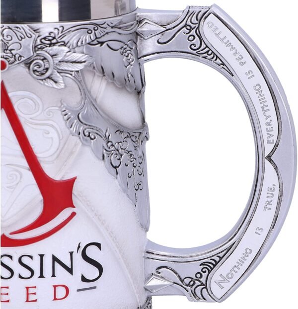 Gaming collectables~ B5296S0 Officially Licensed Assassins Creed White Game Tankard, Resin w. Stainless Steel