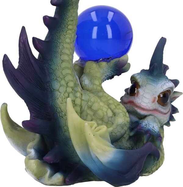 Fantasy Collection~ Playful Hatchling Dragon Figurine, Green/Purple, 14cm