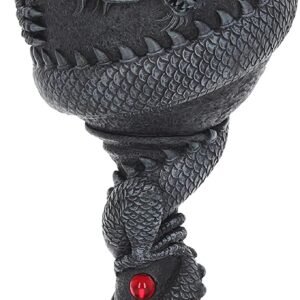 Fantasy Collection~ Dragon Coil Goblet 20cm Black, Resin w/Stainless Steel Insert