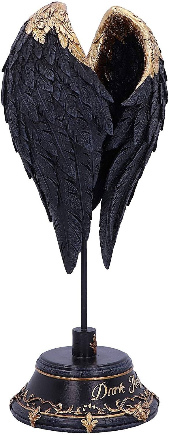 Magicun N.Giftware~Dark Angel Gothic Fallen FAE Wing Sculpture Figurine, 26cm, Black
