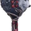 Magicun N.Giftware~White Lisa Parker Guardian of The Fall Autumn Wolf Goblet, 19.5cm