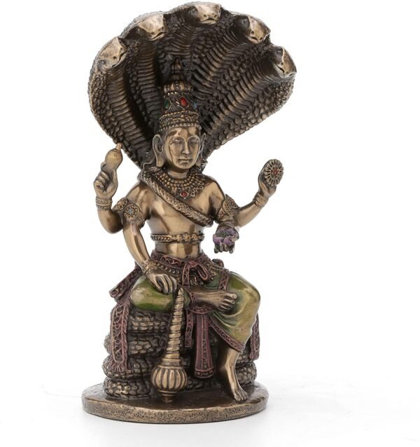 Magic  Collection~Shesha Vishnu Sheshanaga Statue Sculpture 7.2" Tall