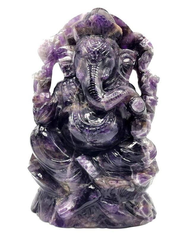 Magicun  Collection~Amethyst Handmade Carving of Ganesh - Lord Ganesha Idol | Sculpture | Murti in Crystals and Gemstones - Reiki/Chakra/Healing - 7 inches and 1.9kg (4.2 lb)