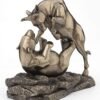 Magic  Collection~6 Inch Wall Street Stock Market Bull Bear Fight Financial Broker Gift Abstract Bronze Finish Tabletop Statue