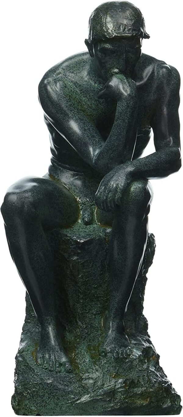 Magic  Collection~Design Toscano QL0197710 Rodin's Thinker Man Statue, Medium, 10 Inch, Polyresin, Bronze Verdigris Finish