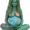 Light Collection~Small Ethereal Mother Earth Gaia Art Statue Painted Figurine, Green, 17.5cm