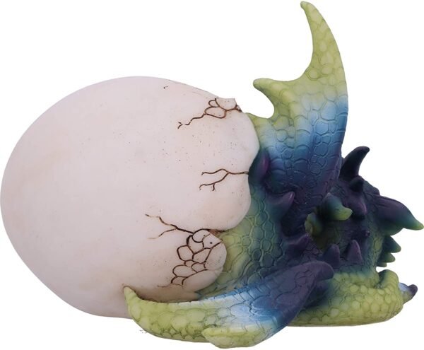 Fantasy Collection~ Hatchling's Rest Dragon Figurine, Green/Purple, 12cm