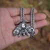 SanLan Death Head Moth Pendant Necklace Wicca Jewelry Goth Moth and The Moon