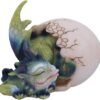Fantasy Collection~ Hatchling's Rest Dragon Figurine, Green/Purple, 12cm