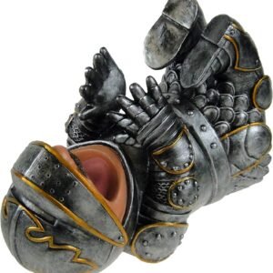 Mythology Collection~ Guzzlers Knight 23cm Wine Bottle Holder, Resin, Silver