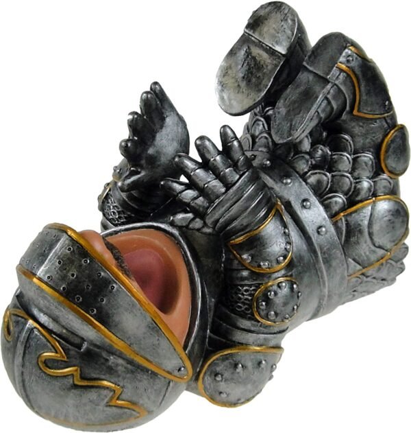 Mythology Collection~ Guzzlers Knight 23cm Wine Bottle Holder, Resin, Silver