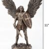 Magic  Collection~11 Inch Saint Michael Archangel with Battle Shield and Sword Cold Cast Resin Material Antique Bronze Finish Angel Statue