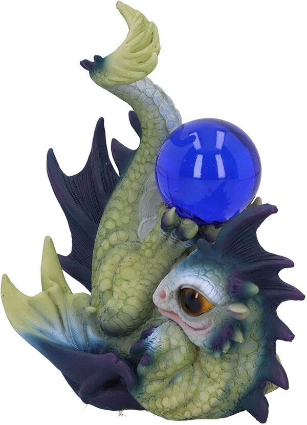 Fantasy Collection~ Playful Hatchling Dragon Figurine, Green/Purple, 14cm