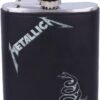 Band Merchandise~ Officially Licensed Metallica Black Album Hip Flask, Stainless Steel, 7cm