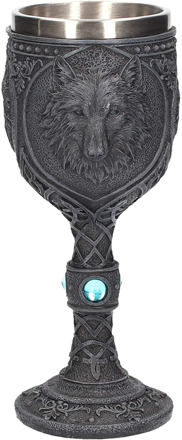 Animal Collection~ U2501G6 Night Wolf Goblet Goblet 23cm Black