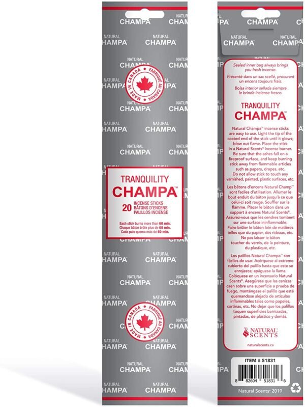 Witchcraft~Dragons Blood Champa 11" Incense Sticks Pack of 20 Each Long Lasting Aroma Stick Lasts 60+ Minutes Pure Ingredients Make These Agarbathi Perfect for Environmental Scenting and Aromatherapy