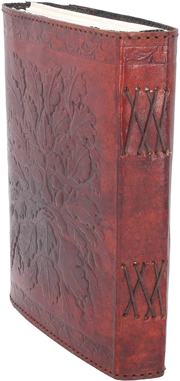 Light Collection~Greenman Leather Embossed Journal & Lock 15 x 20cm, Brown
