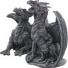 Fantasy Collection~ Dark Fury Set of 2 10cm Dragon Figurines, Black, One Size