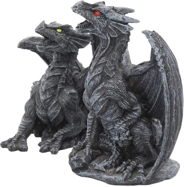 Fantasy Collection~ Dark Fury Set of 2 10cm Dragon Figurines, Black, One Size