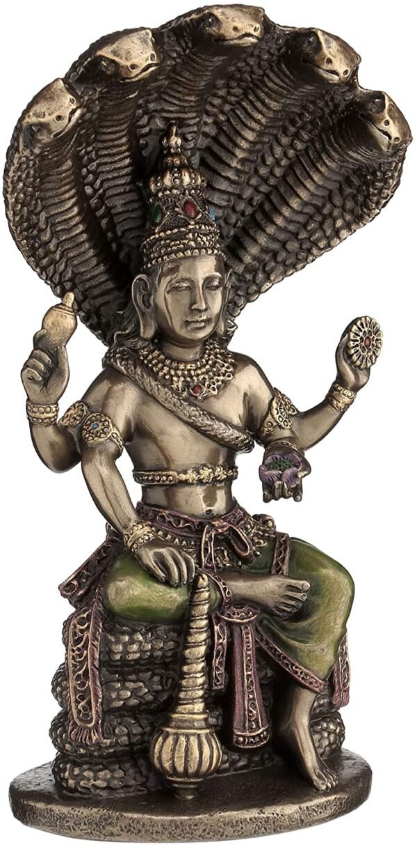Magic  Collection~Shesha Vishnu Sheshanaga Statue Sculpture 7.2" Tall