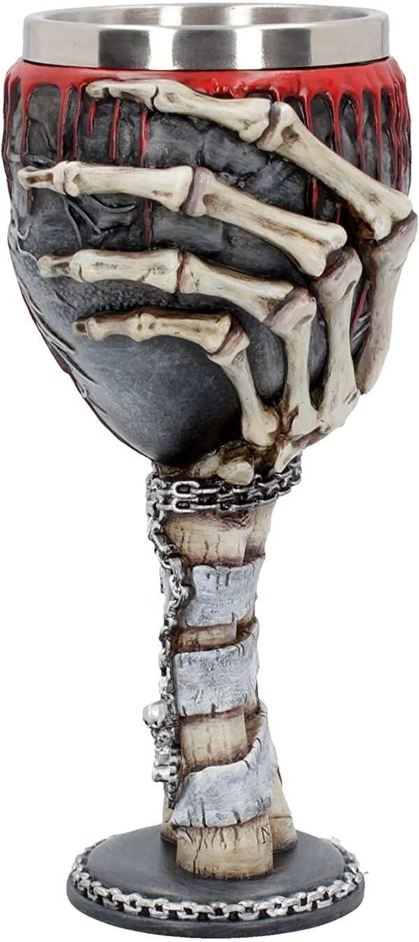 Dark Collection~B4726P9 Black Heart Bleeds Goblet 18cm, Resin w. Stainless Steel