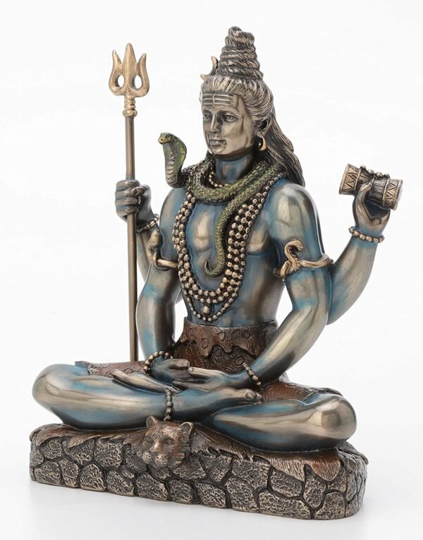 Magic  Collection~Lord Shiva in Lotus Pose Statue Sculpture - Hindu God and Destroyer of Evil Figure 6.2" Tall