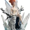 Magicun  Collection~9.63 Inch Fantasy Animal Companion Snow Crystal Fairy by Melanie Delon Figurine Cast Resin Hand Painted Statue Transparent Resin Wolf Figurine