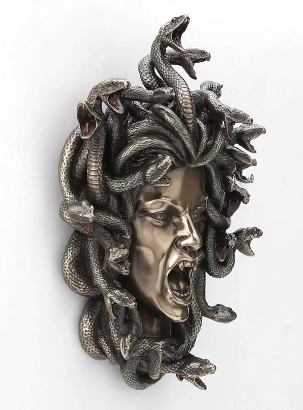 Magic  Collection~7 1/4 Inch Greek Head Of Medusa Wall Plaque Cold Cast Resin Antique Bronze Finish Wall Sculpture Home Decor