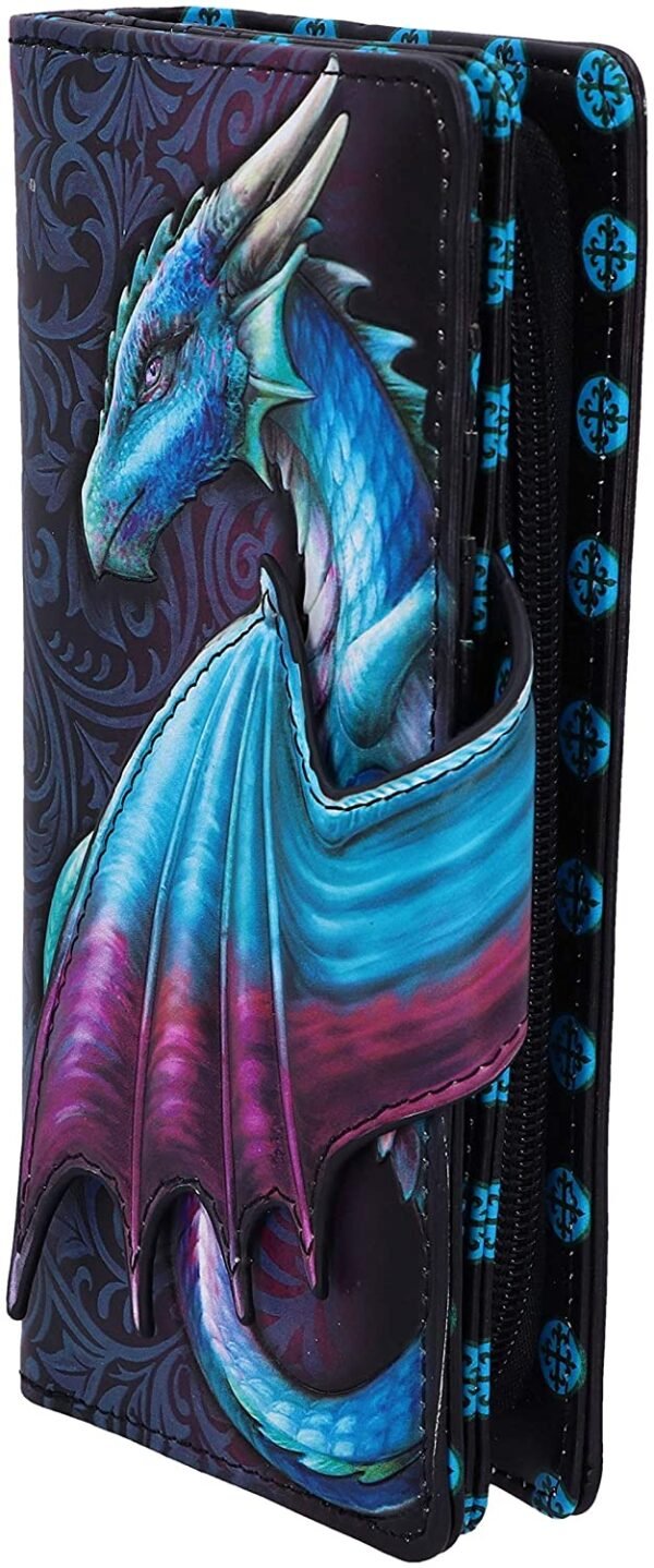 Fantasy Collection~ Take Flight Purse Blue Dragon Wallet, 18.5cm, Polyurethane