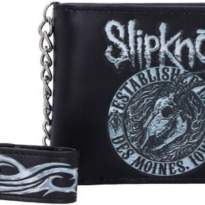 Band Merchandise~ B5217R0 Officially Licensed Slipknot Flaming Goat Logo Wallet with Chain, Black, 11cm