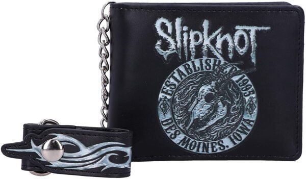 Band Merchandise~ B5217R0 Officially Licensed Slipknot Flaming Goat Logo Wallet with Chain, Black, 11cm