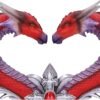 MAGICUN N.GIFTWARE~Dragons Devotion Love Heart Bust Figurine, Red, 29cm