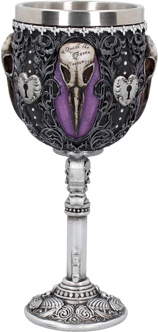 Dark Collection~B4725P9 Edgar's Raven Goblet 18cm, Resin w. Stainless Steel